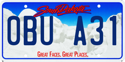 SD license plate 0BUA31