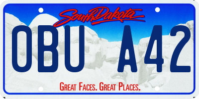 SD license plate 0BUA42