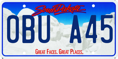 SD license plate 0BUA45