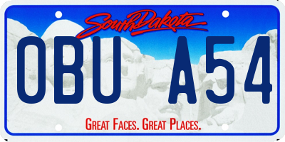 SD license plate 0BUA54