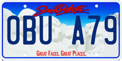 SD license plate 0BUA79