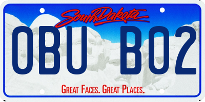 SD license plate 0BUB02