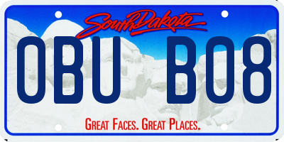 SD license plate 0BUB08