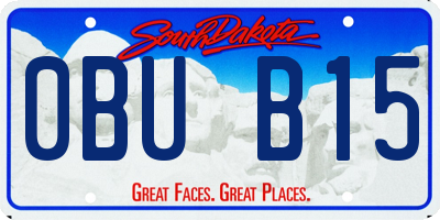 SD license plate 0BUB15