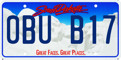 SD license plate 0BUB17