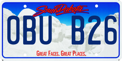 SD license plate 0BUB26