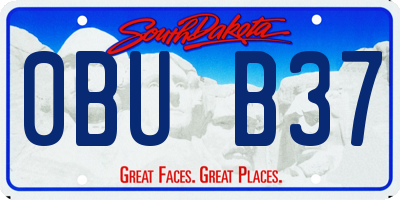 SD license plate 0BUB37