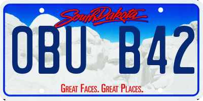 SD license plate 0BUB42