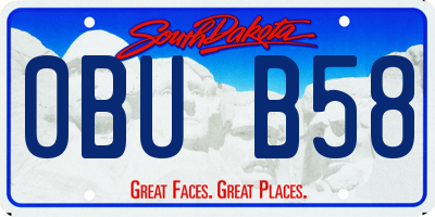 SD license plate 0BUB58