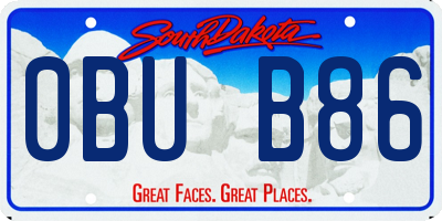 SD license plate 0BUB86