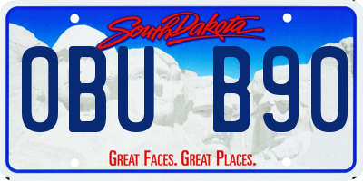SD license plate 0BUB90