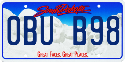 SD license plate 0BUB98