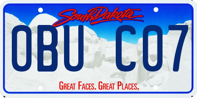 SD license plate 0BUC07