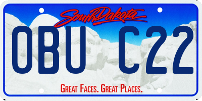 SD license plate 0BUC22
