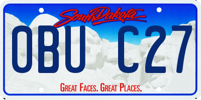 SD license plate 0BUC27
