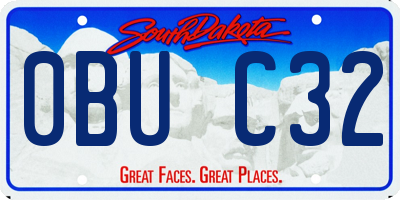 SD license plate 0BUC32