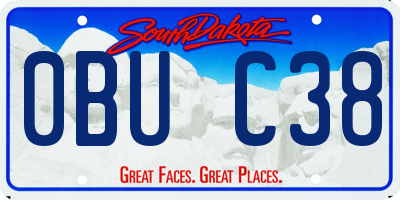 SD license plate 0BUC38