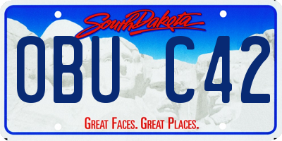 SD license plate 0BUC42