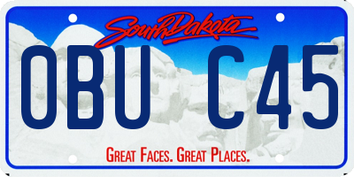 SD license plate 0BUC45