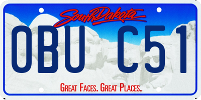 SD license plate 0BUC51