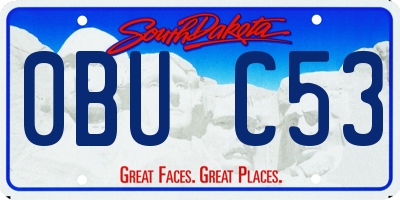 SD license plate 0BUC53