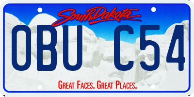 SD license plate 0BUC54