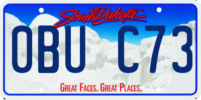 SD license plate 0BUC73