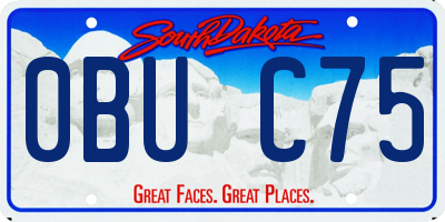 SD license plate 0BUC75