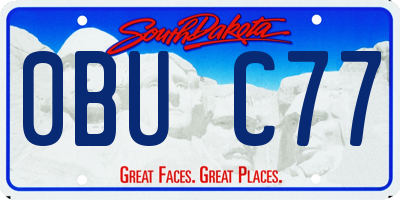 SD license plate 0BUC77