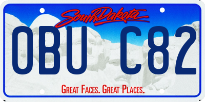 SD license plate 0BUC82