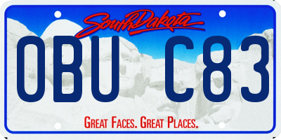 SD license plate 0BUC83