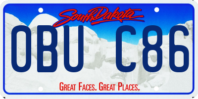 SD license plate 0BUC86