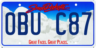 SD license plate 0BUC87