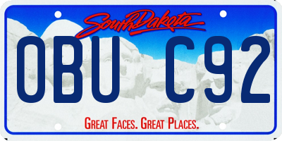 SD license plate 0BUC92
