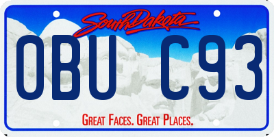 SD license plate 0BUC93