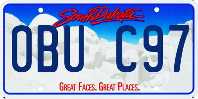 SD license plate 0BUC97