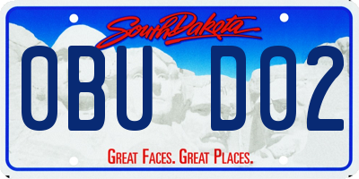 SD license plate 0BUD02