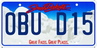 SD license plate 0BUD15