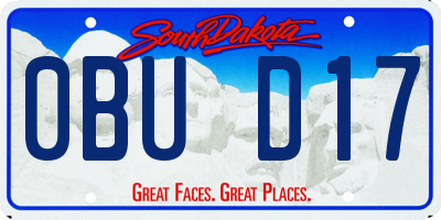 SD license plate 0BUD17