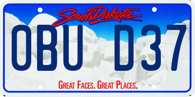 SD license plate 0BUD37