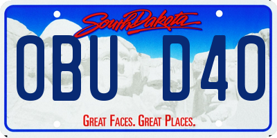 SD license plate 0BUD40