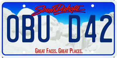 SD license plate 0BUD42