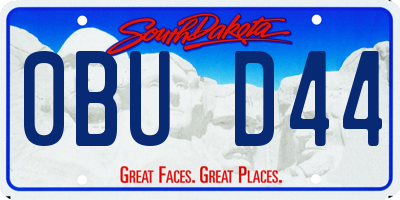 SD license plate 0BUD44