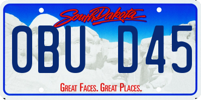 SD license plate 0BUD45