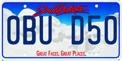 SD license plate 0BUD50