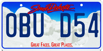 SD license plate 0BUD54