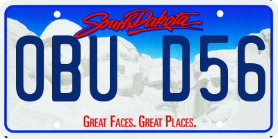 SD license plate 0BUD56