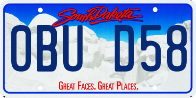 SD license plate 0BUD58