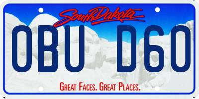 SD license plate 0BUD60