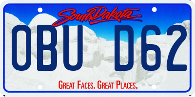 SD license plate 0BUD62